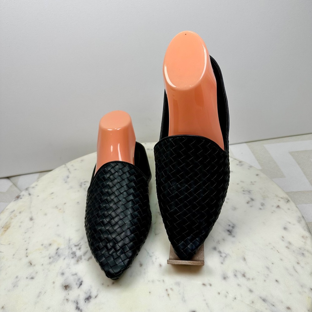 MIA Johona Black Woven Pointed Toe Mules Flats Womens Size 8.5 MH0029W